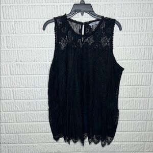 Paper Tee Black Lace Sleeveless Top
